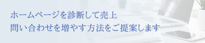 ホームページを診断して売上・問い合わせを増やす方法をご提案します